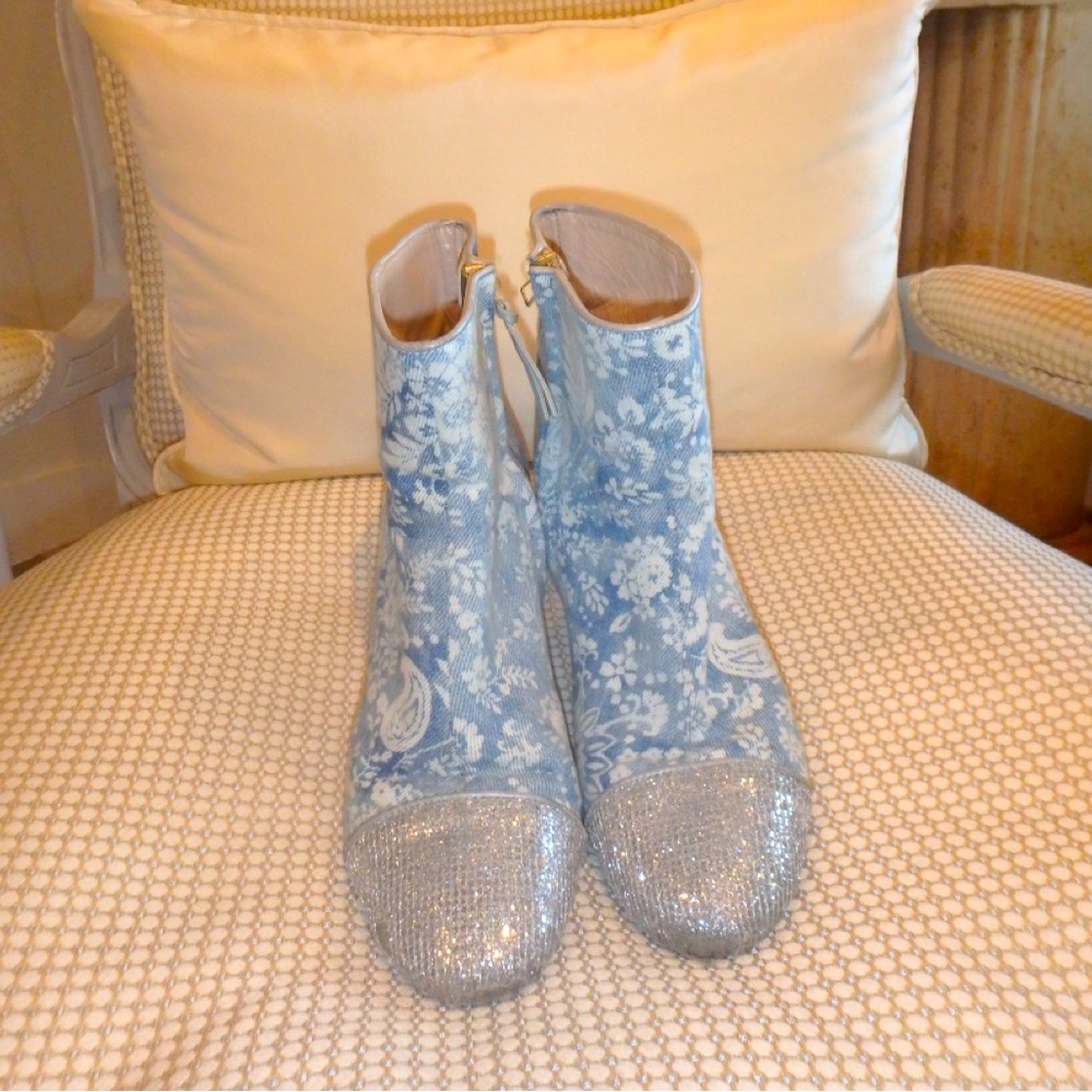 Blue Denim Ankle Boots